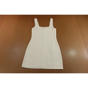 H&M Divided Womens Size XS Cream Textured Weave Sleeveless Slim Fit Dress NWT